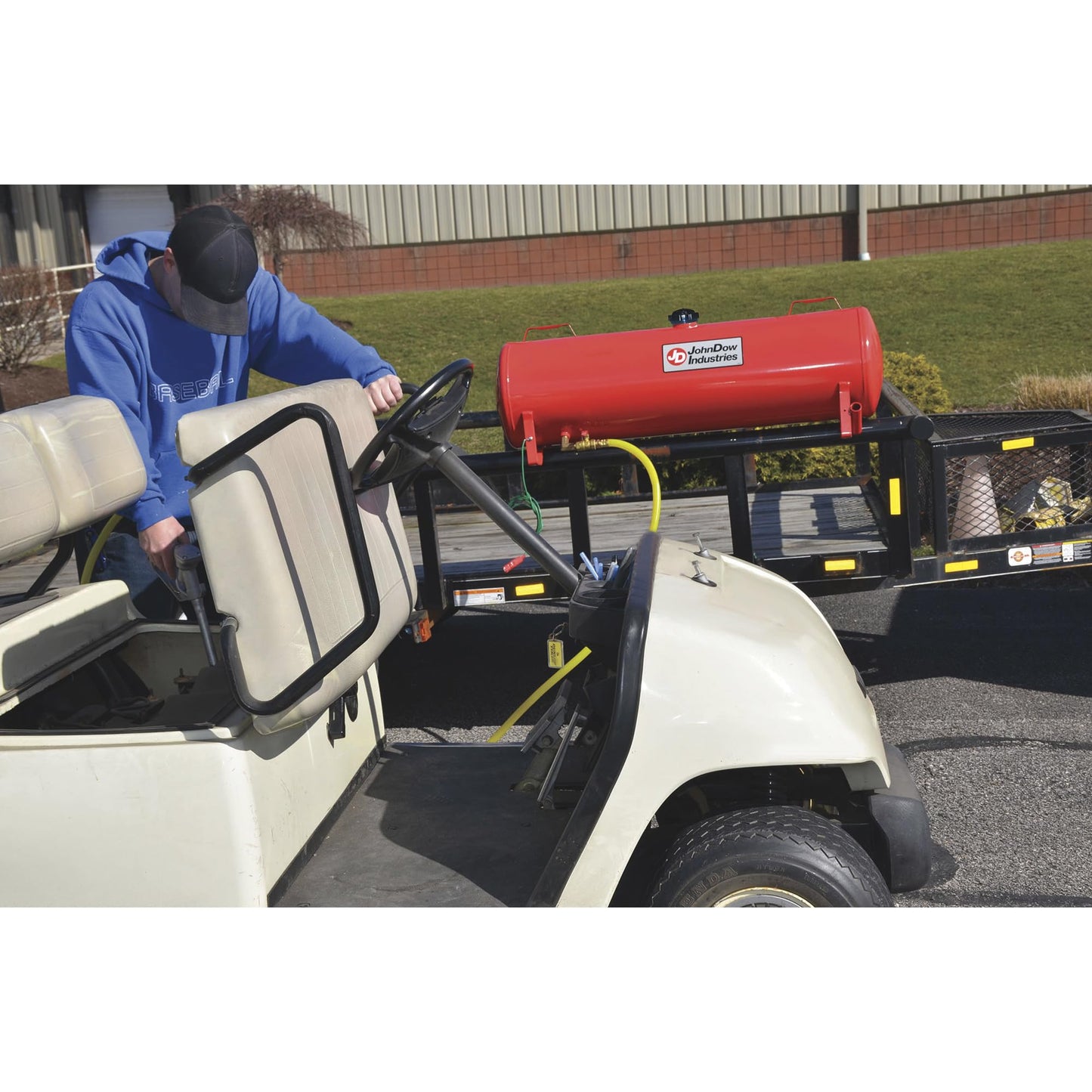 JohnDow Industries JDI-FST15 15 Gallon Fuel Station - Durable and Convenient Fuel Storage and Dispensing Solution,Red