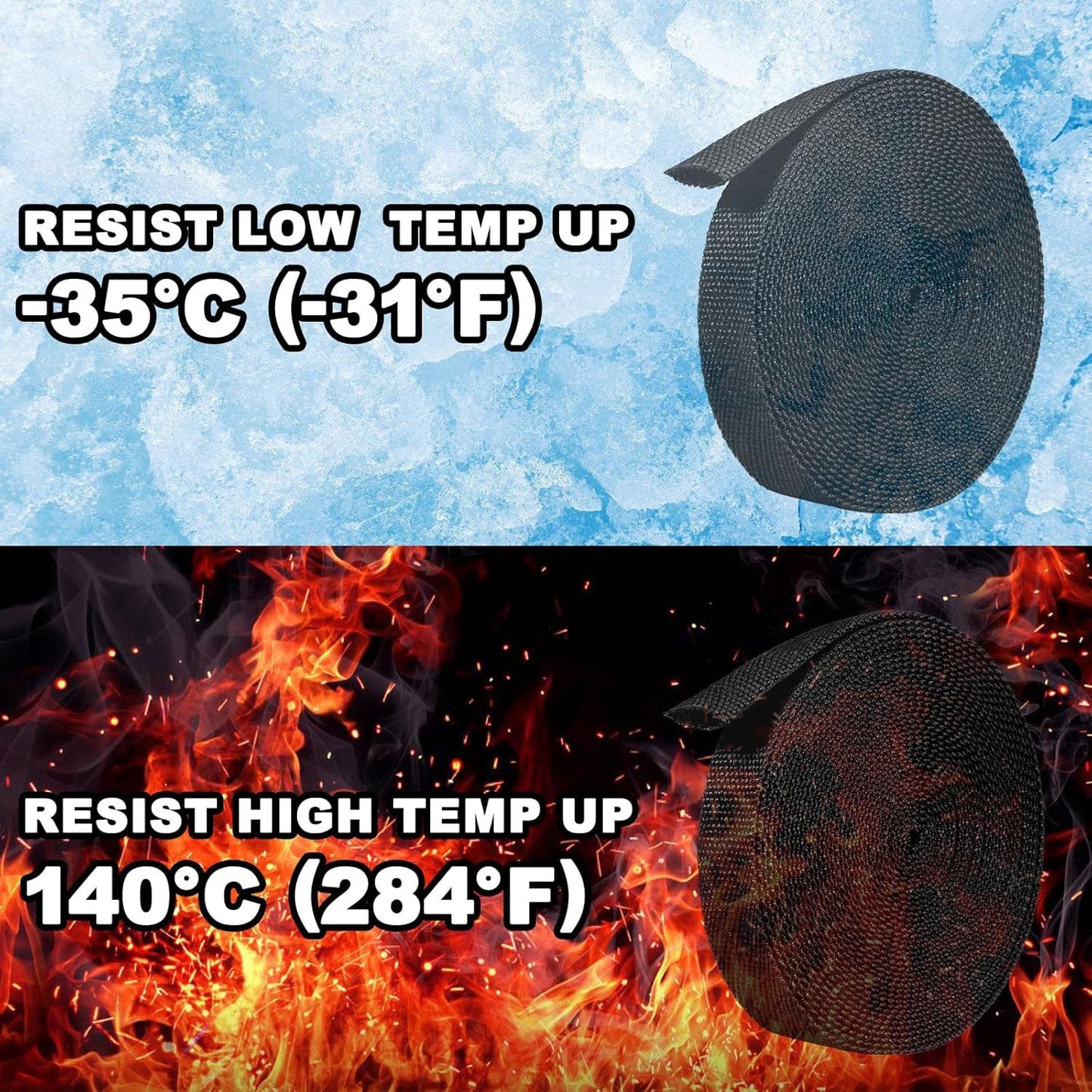 Tsmhisd 2:1Heat (3/8"-25ft) Shrink Wire Loom Braided Cable Sleeves,Heat Resistant Fabric Woven Shrink Tubing Wiring