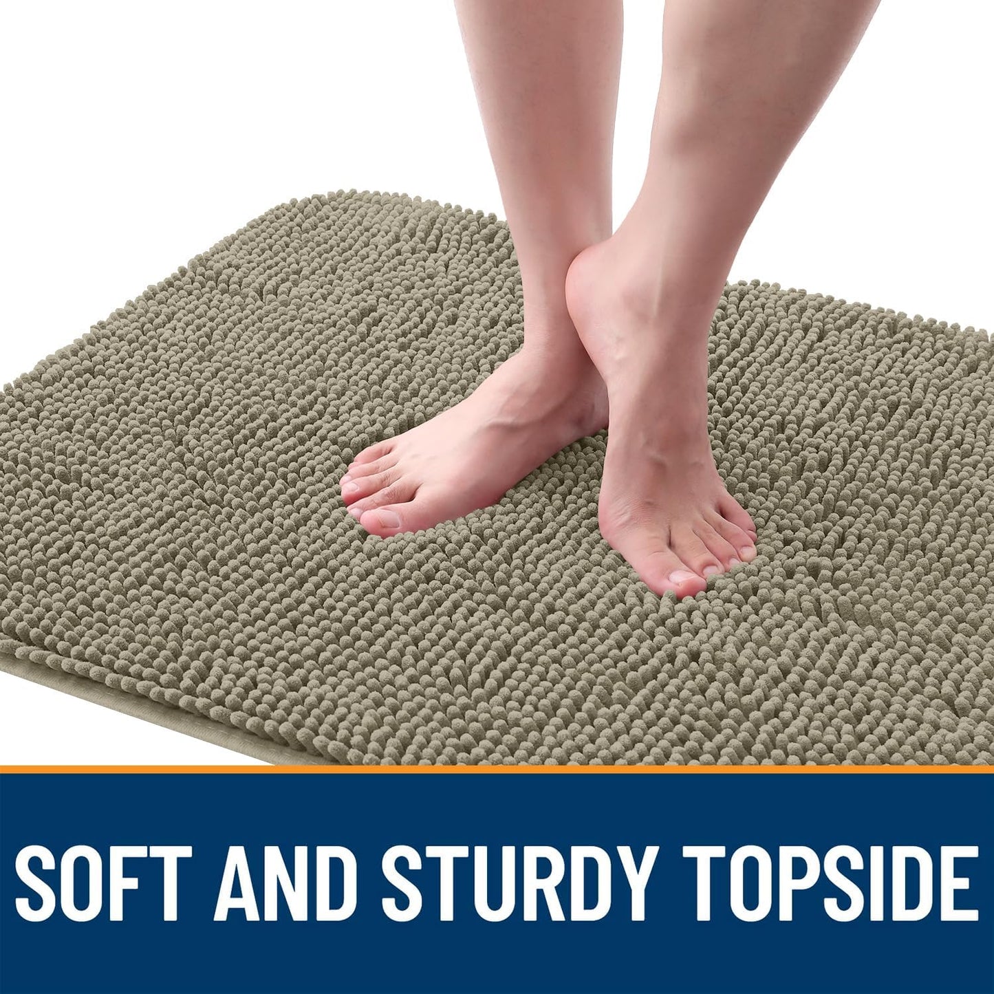 OLANLY Dog Door Mat - Absorbent Non-Slip Mud Mat for Indoor Use | 34x21 Inches, Warm Taupe