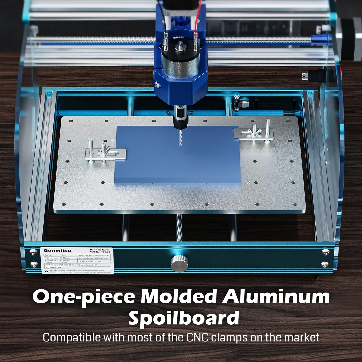 SainSmart Genmitsu 3018-PROVer V2 CNC Router Machine for Beginner, Mini Milling Engraver Kit with Z-Probe, Limit Switches, E-Stop, Ideal for Wood, Acrylic, MDF, Plastic (Without Offline Controller)