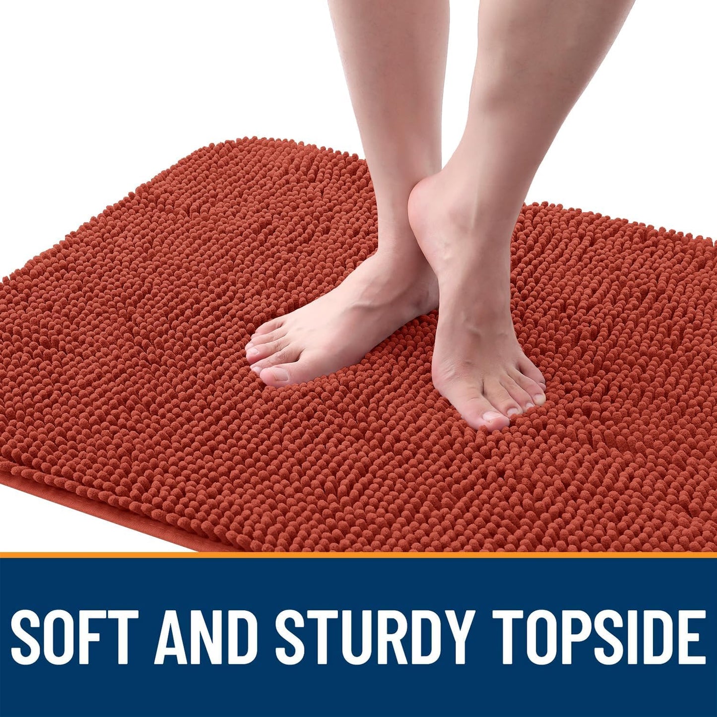 OLANLY Dog Door Mat - Absorbent Non-Slip Washable Doormat for Muddy Paws | 40x24, Maple Red