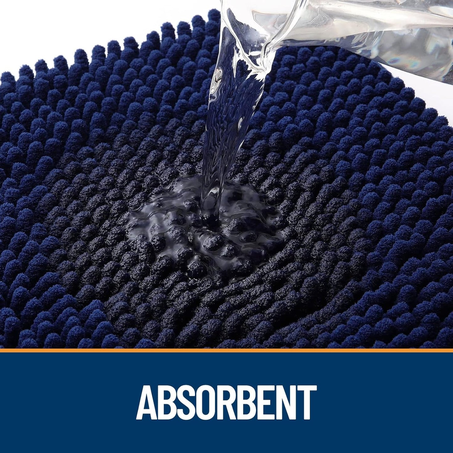OLANLY Dog Door Mat - Absorbent Non-Slip Mud Mat for Indoor Use | Quick Dry Chenille, Navy Blue 70x35
