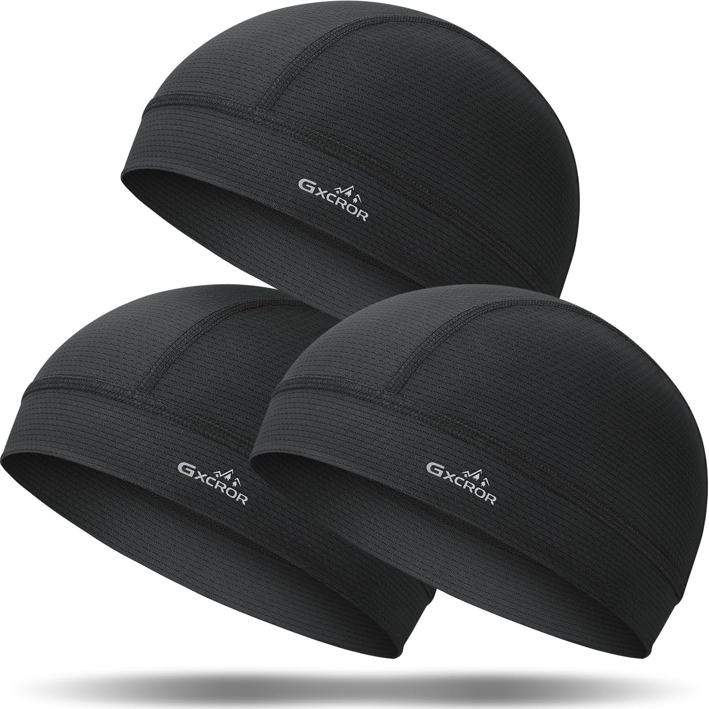 GXCROR 3 Pack Cooling Cooling Skull Cap with Sweat-Wicking & Anti-Odor Technology Quick-Dry Helmet Liner for Cycling Motorcycle Running