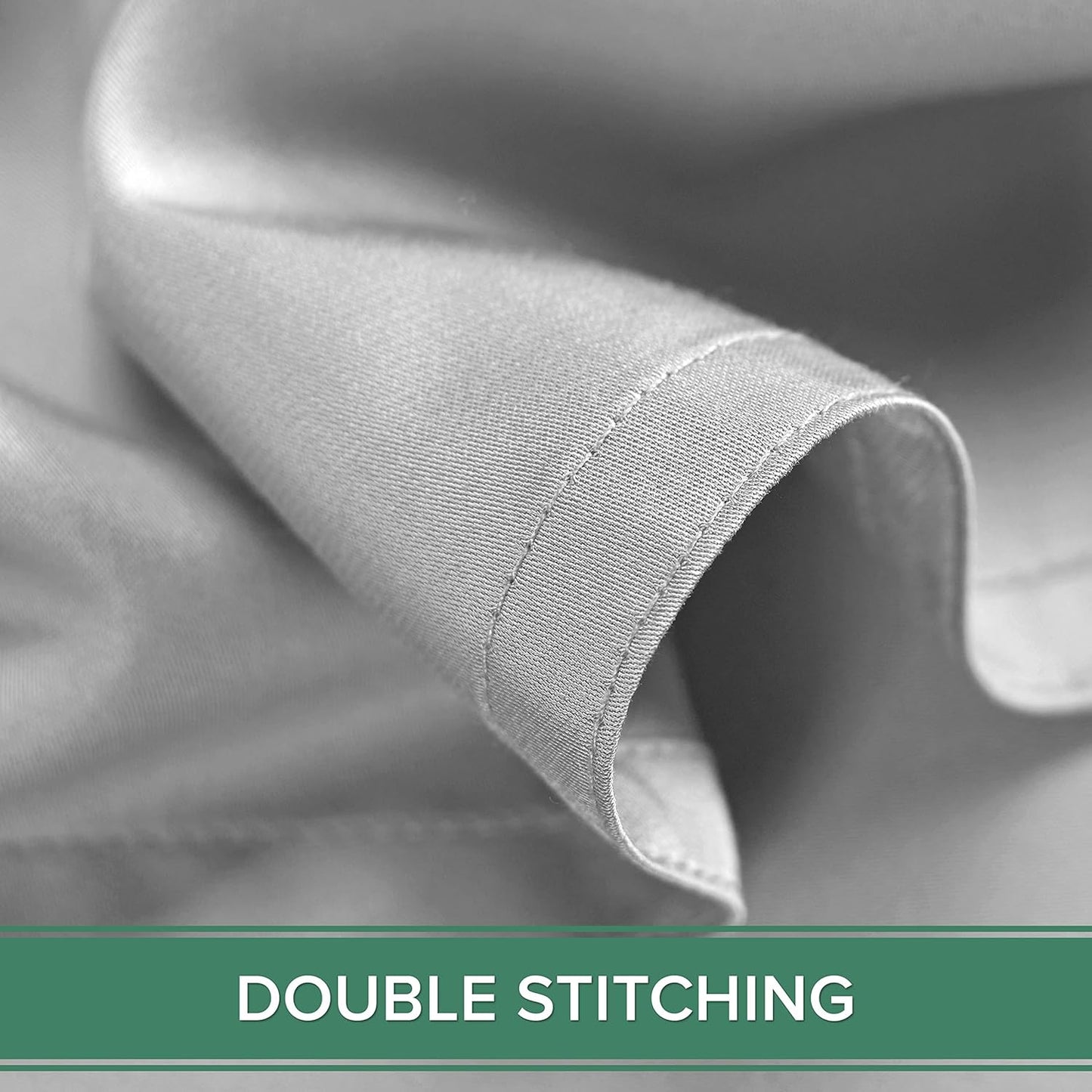 Pure Bamboo Full Bed Sheet Set - Luxuriously Soft & Cooling 100% Organic Viscose | Silver Pearl, Double Stitching