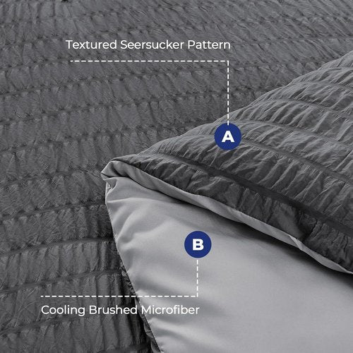 HYMOKEGE Twin Comforter Set - All Season Luxury Bedding in Dark Grey/Light Grey | 5-Piece Bed in a Bag