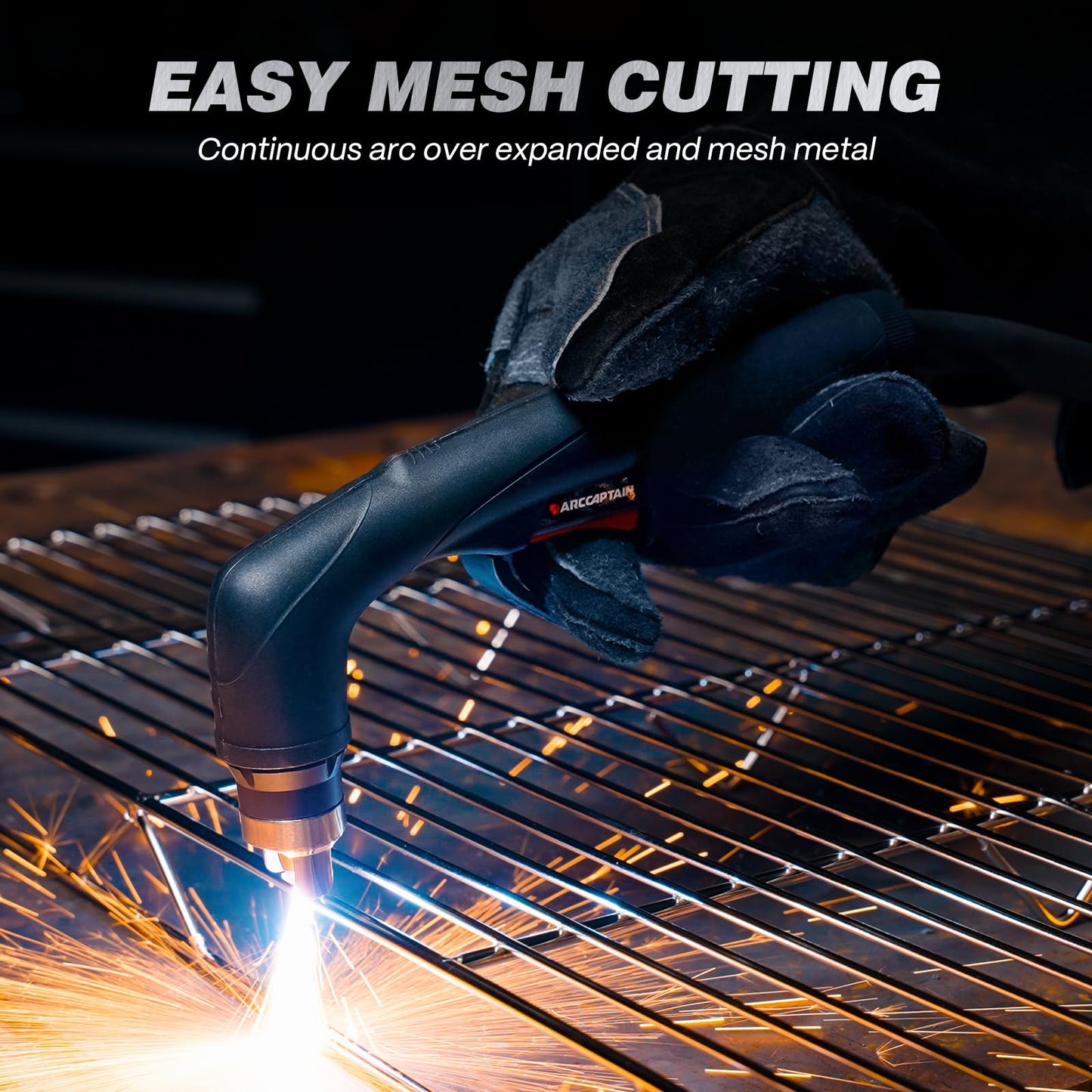 ARCCAPTAIN 55Amp Plasma Cutter, Blowback Non-HF Pilot Arc Plasma Cutting Machine + ARCCAPTAIN Internal Control Auto Darkening Welding Helmet