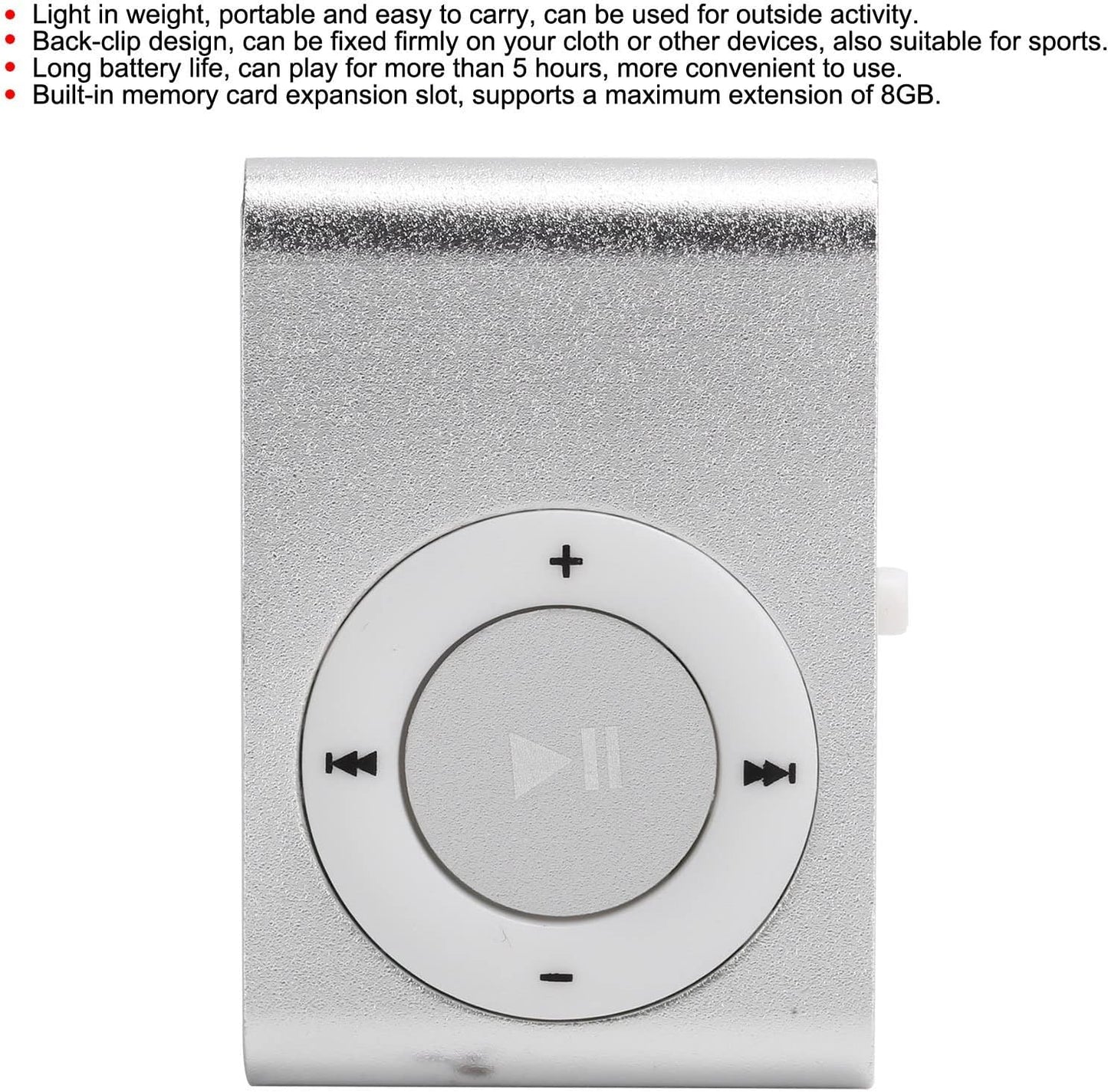Ejoyous MP3 MP3 8GB Music Player with Clip, Potable Audio Player with Earphone Mini Digital Music Media Player Lossless