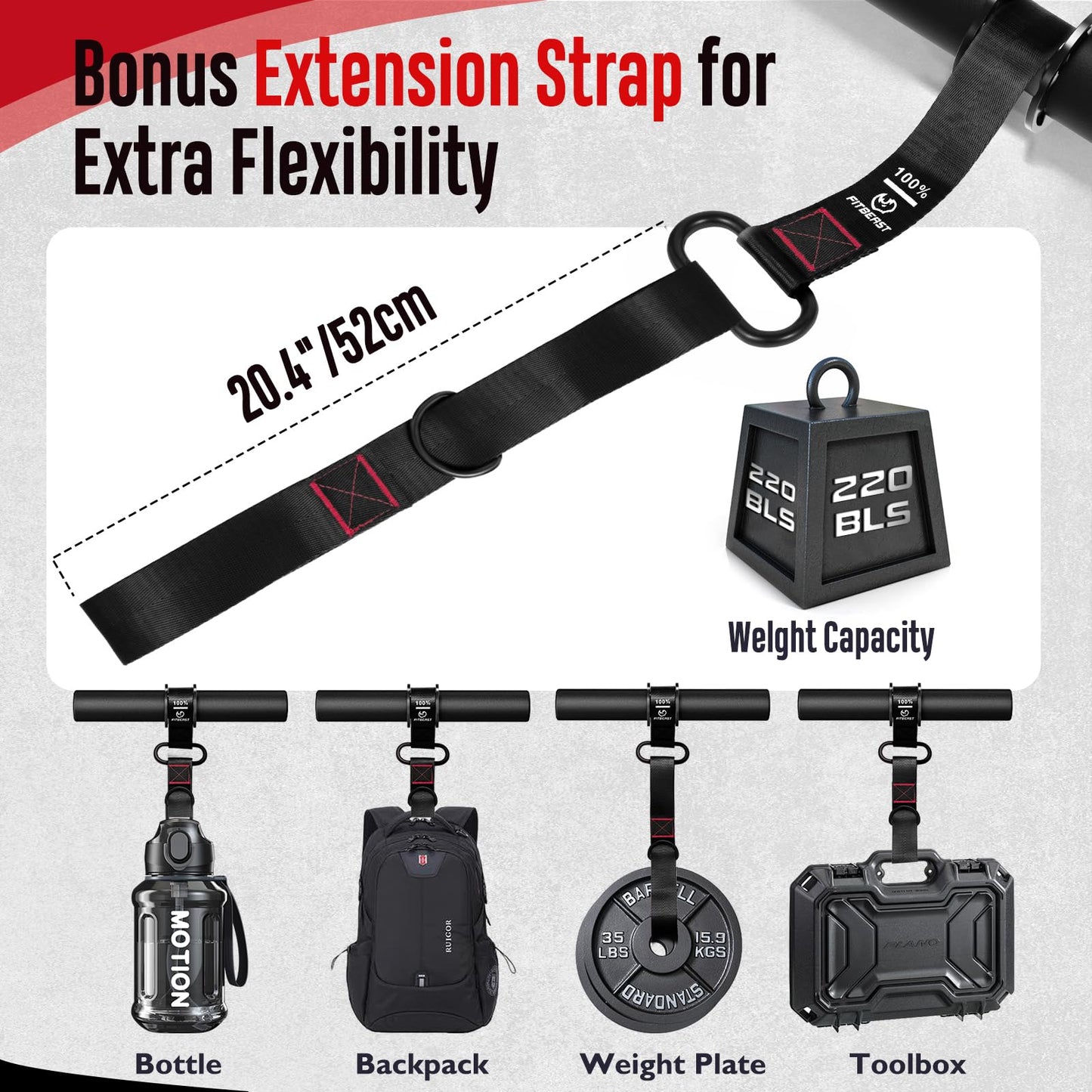 FitBeast Forearm Strengthener & Wrist Roller - Forearm Strength Trainer with Thickened Anti-Slip Grip Handles&Adjustable Strap, Perfect for Forearm Exercising, Boosting Grip Strength, Muscle Building