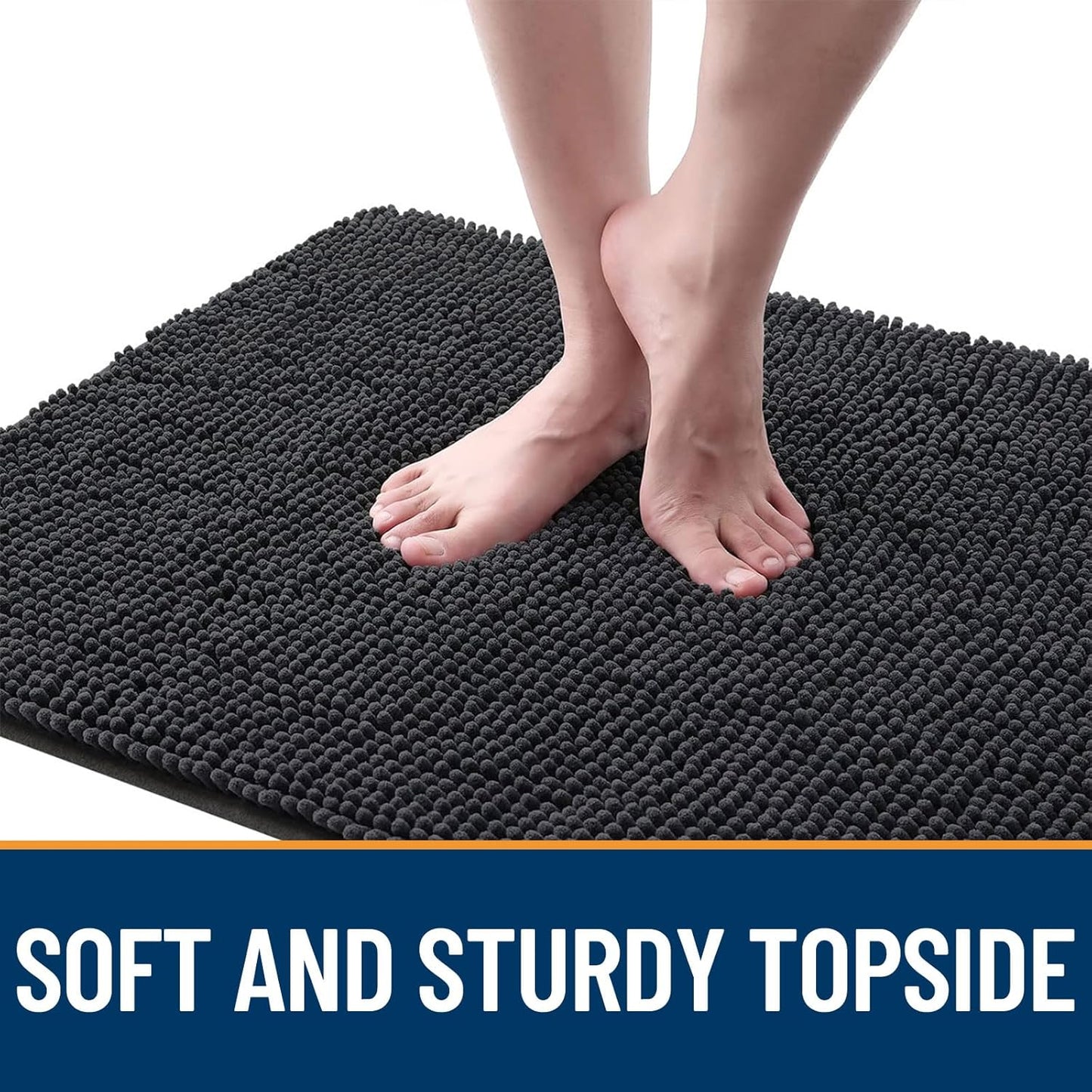 OLANLY Dog Door Mat - Absorbent Non-Slip Washable Doormat for Muddy Paws | 40x24 Dark Grey