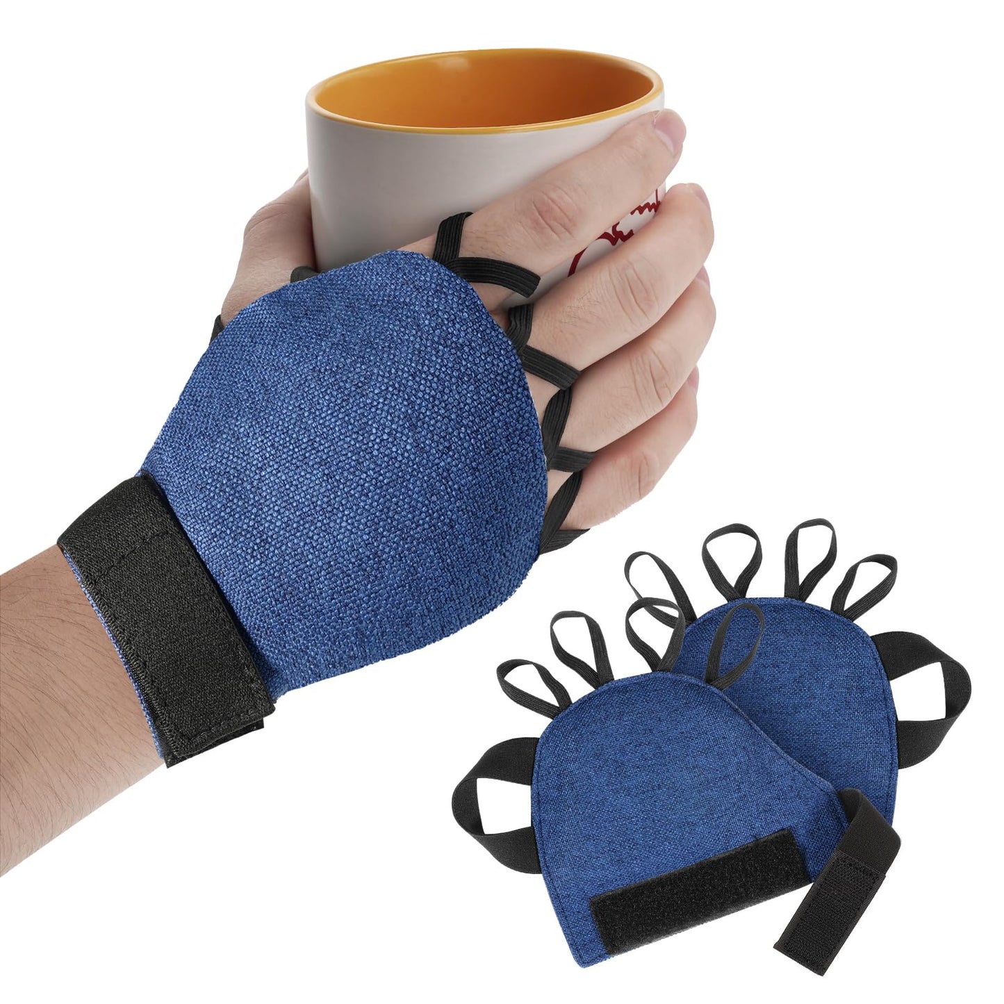 Zipcase Medium Size Weighted Gloves for Tremors to Provide Hand Stability and Improve Hand Dexterity, Perfect Writing Weights & Hand strengthening Tool（2 x 1/2lb, Each Glove), Blue