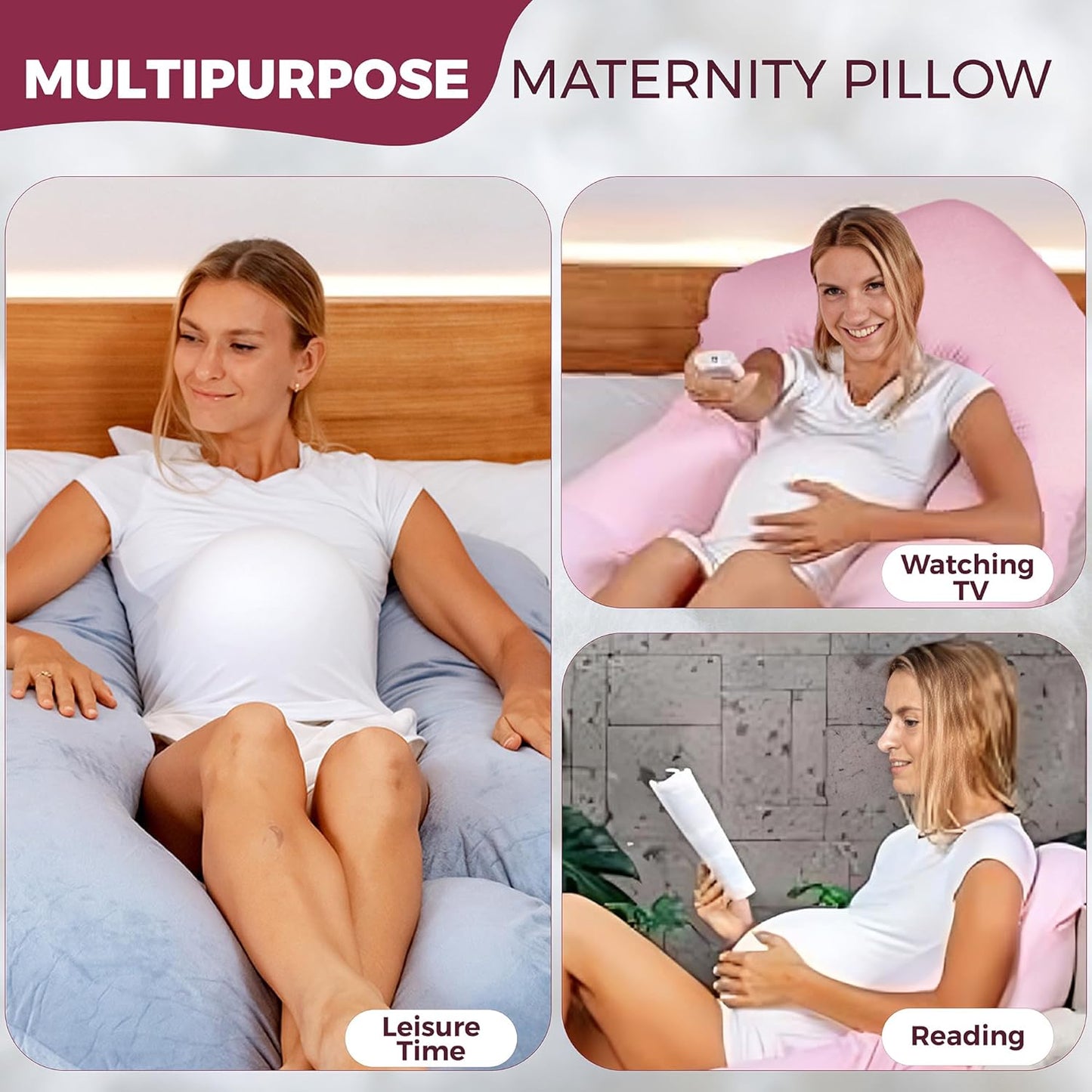 PILLANI Pregnancy Pillow - 57-Inch Maternity Support for Back, Belly, Neck & Hips | Removable Washable Cover