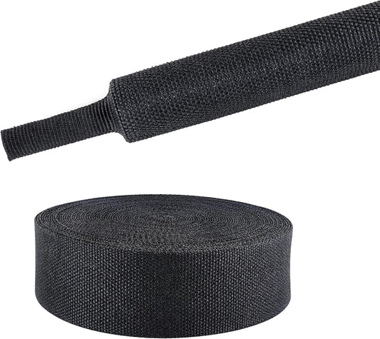 Sonoreboom 1" 18 2 1 - feet Braided Cable Management Sleeve in Heat Shrink Fabric Tube Wrap Organizer Cover