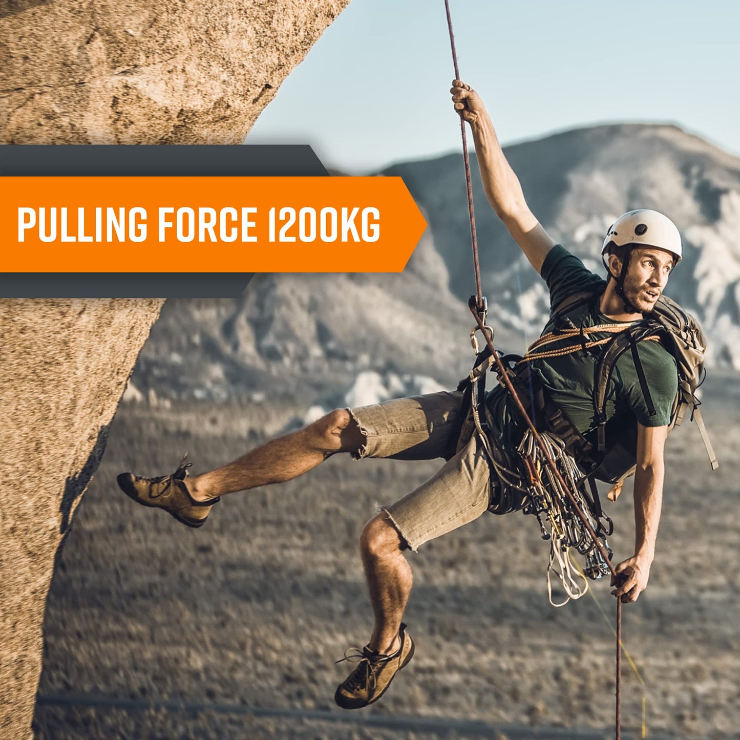 Nice C Climbing Rope, Rescue Rope, Construction Rope, Rock Climbing Rope, Static 10mm 32ft/64ft/96ft/160ft/230ft/500ft/985ft/1000ft with Carry Bag (Orange, 10M(32ft))