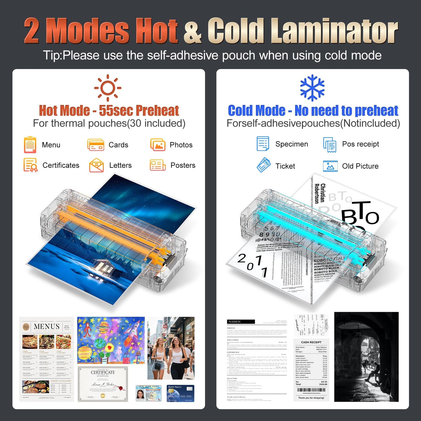 13" 4-Roller Commercial Laminator Machine,3-10 Mil Thickness Laminating Machine,Fast 55s Warm-Up&1000mm/min Laminating Speed for Laminating 11x17&A3 Size,Includes 30 Sheets for Office,School(White)