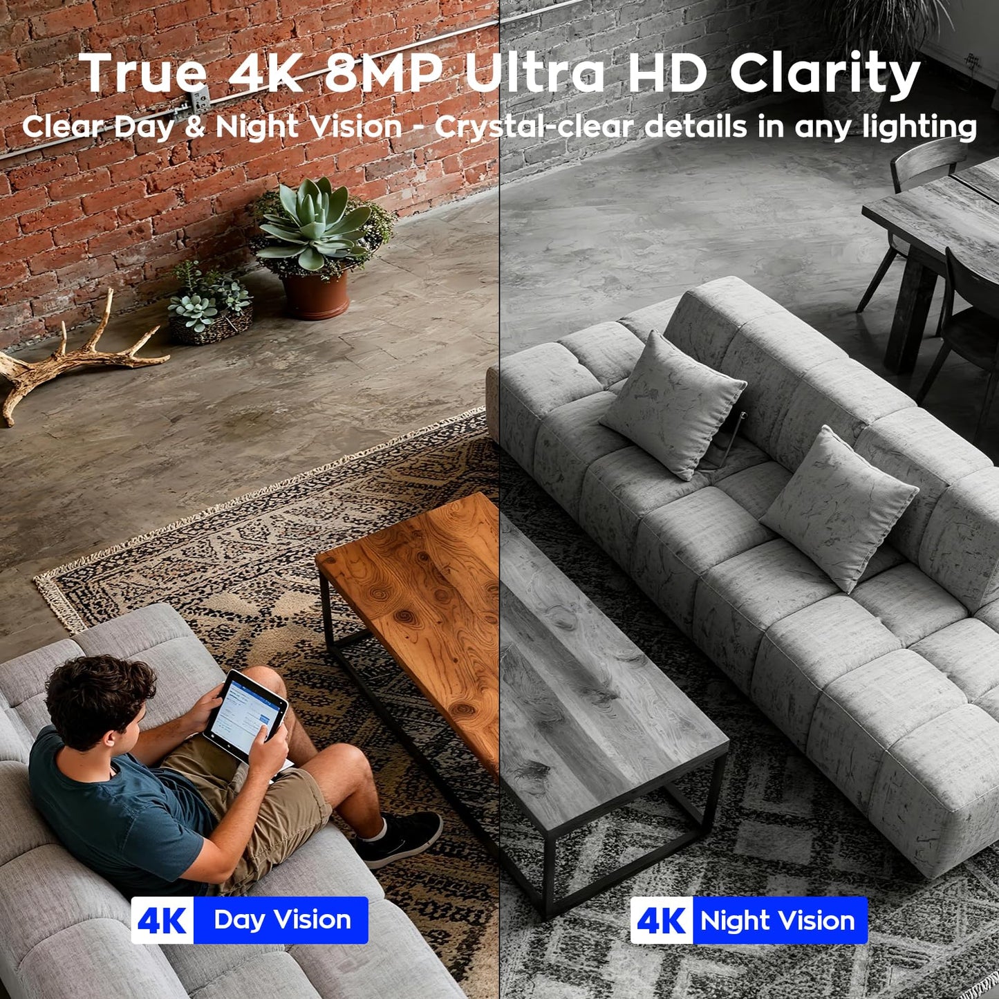 xmartO 4K 8MP Heavy-Duty WiFi 6 Security Camera System Bundle, 10-Channel NVR & 6 Heavy-Duty 8MP Plug-in AI PTZ Wireless Cameras, 2-Way Audio, IP66 Weatherproof, Long Range WiFi6, 0 Monthly Fee
