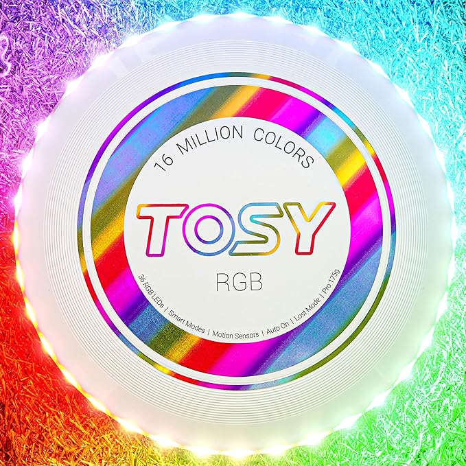 TOSY Bundle of 2 - Flying Disc 108 LEDs - RGB White + Red
