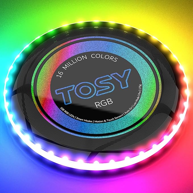 TOSY Bundle of 2 - Flying Disc 108 LEDs - RGB Black + Green
