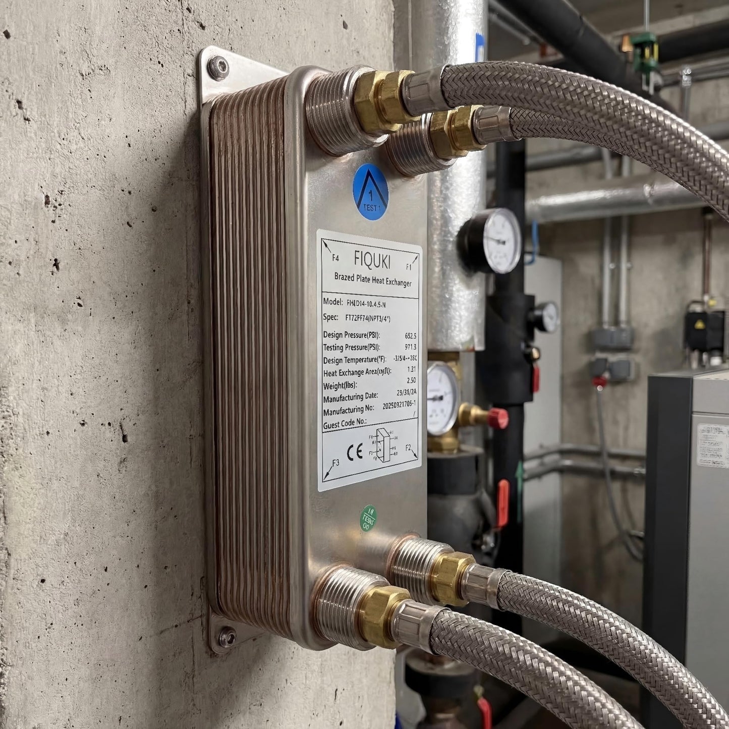 4"x12" 20 Plates SS316L/Copper Brazed Plate Heat Exchanger with 1" MPT Port - Water to Water for Water Heating, Floor Heating, Snow Melting, Commercial & Industrial Refrigeration(FHC028-20)