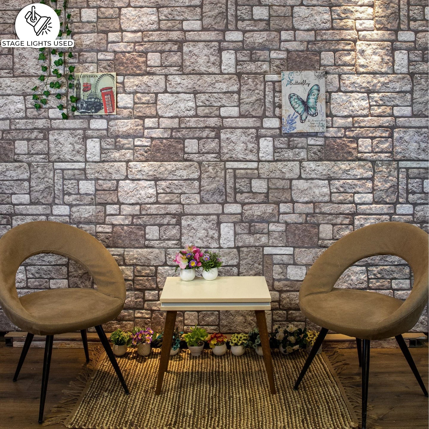 Dundee Deco 3D Wall Panels Faux Brick - Cladding, Grey Stone Look Wall Paneling, Styrofoam Facing for Living Room, Kitchen, Bathroom, Balcony, Bedroom, Set of 10, Covers 53 sq ft