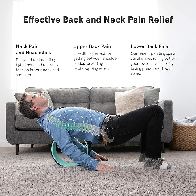Chirp Wheel Foam Roller ??Targeted Back & Neck Relief, Lumbar Spine Stretcher, Spinal Decompression Back Stretcher, Massage Roller with Density Foam for Physical Therapy, Supports 500lbs, 12-Inch Mint
