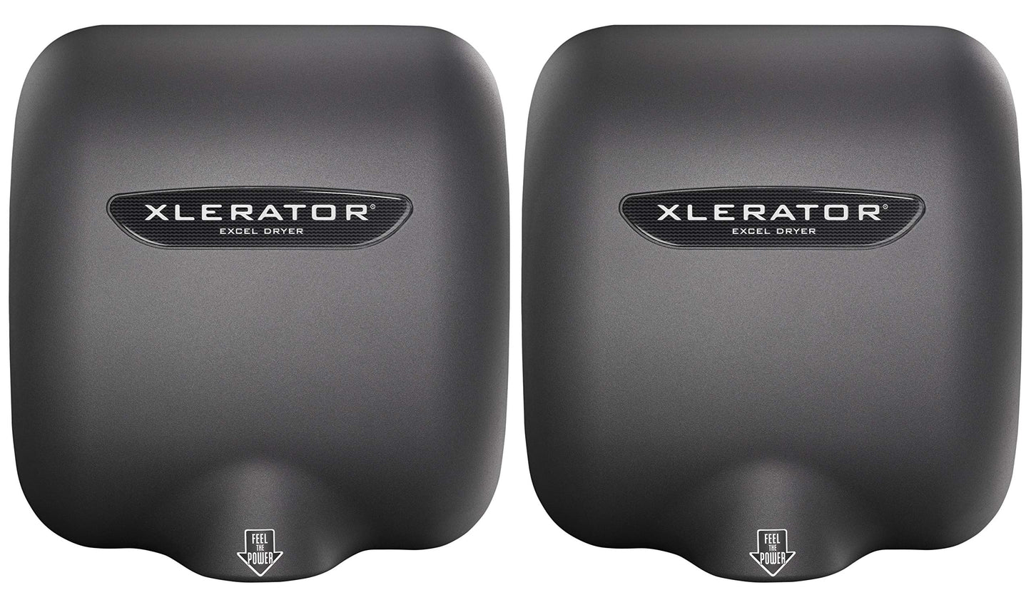 XLERATOR Hand Dryer, Excel Dryer XL-GR-1.1N Hand Dryer, Automatic, Surface-Mounted, Cast Cover, Textured Graphite Paint, 110-120V with Noise Reduction Nozzle