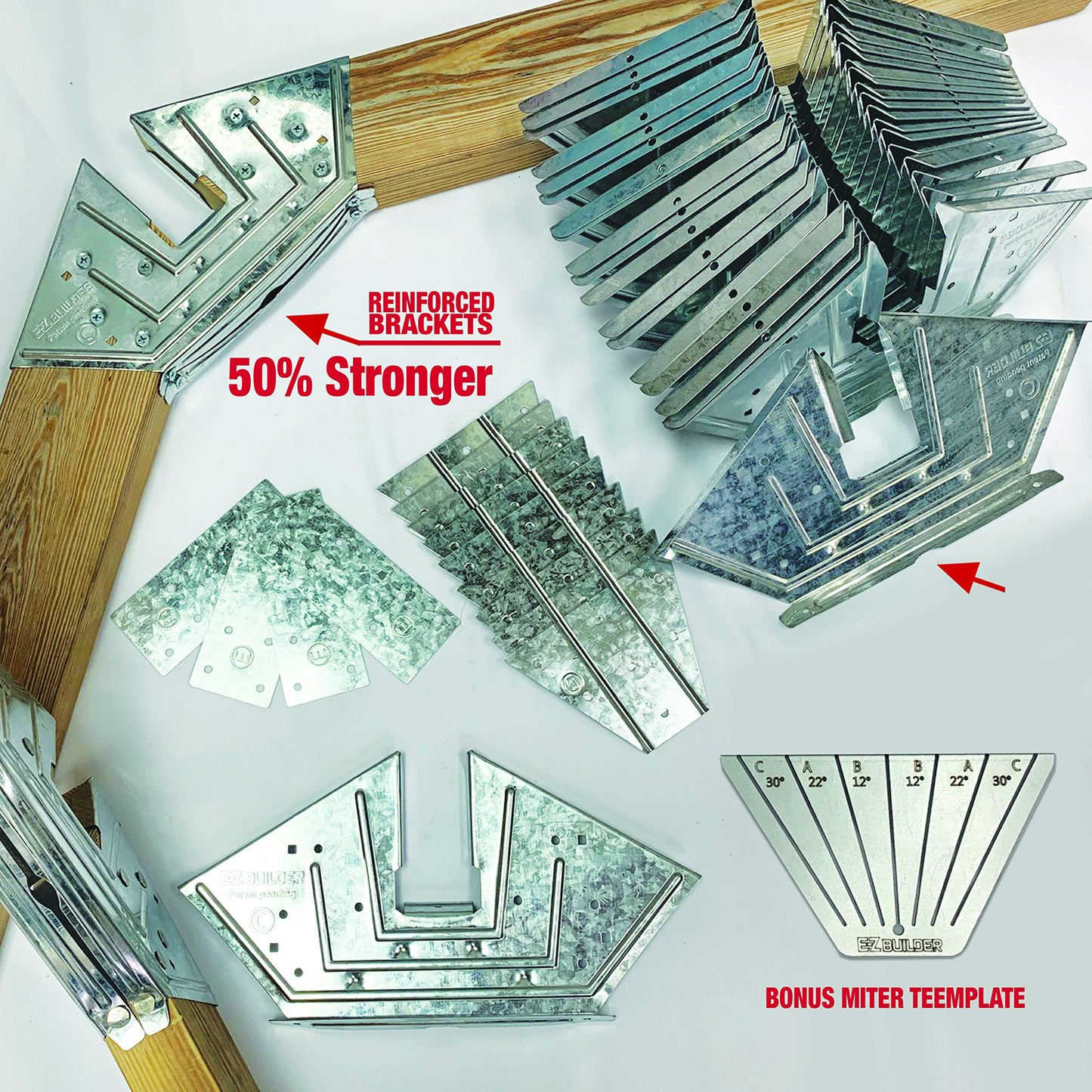 50% Structurally Stronger Truss Design Easy Shed Kit Builds 6'–14’ Widths Any Length - Bonus Miter Template, Storage Shed Garage Barn Playhouse Easy Framing Kit, Peak Roof 2x4 Basic DIY EZ Framer Kit