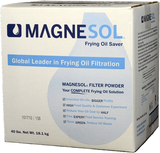 Magnesol Deep Fryer Oil Filter Powder by FryOilSaver, 40 lb. Bulk Box, Extend and Reuse Cooking Oil Life, Commercial Grade Filtration System, Professional Deep Fryer Cleaner for Long Lasting Frying