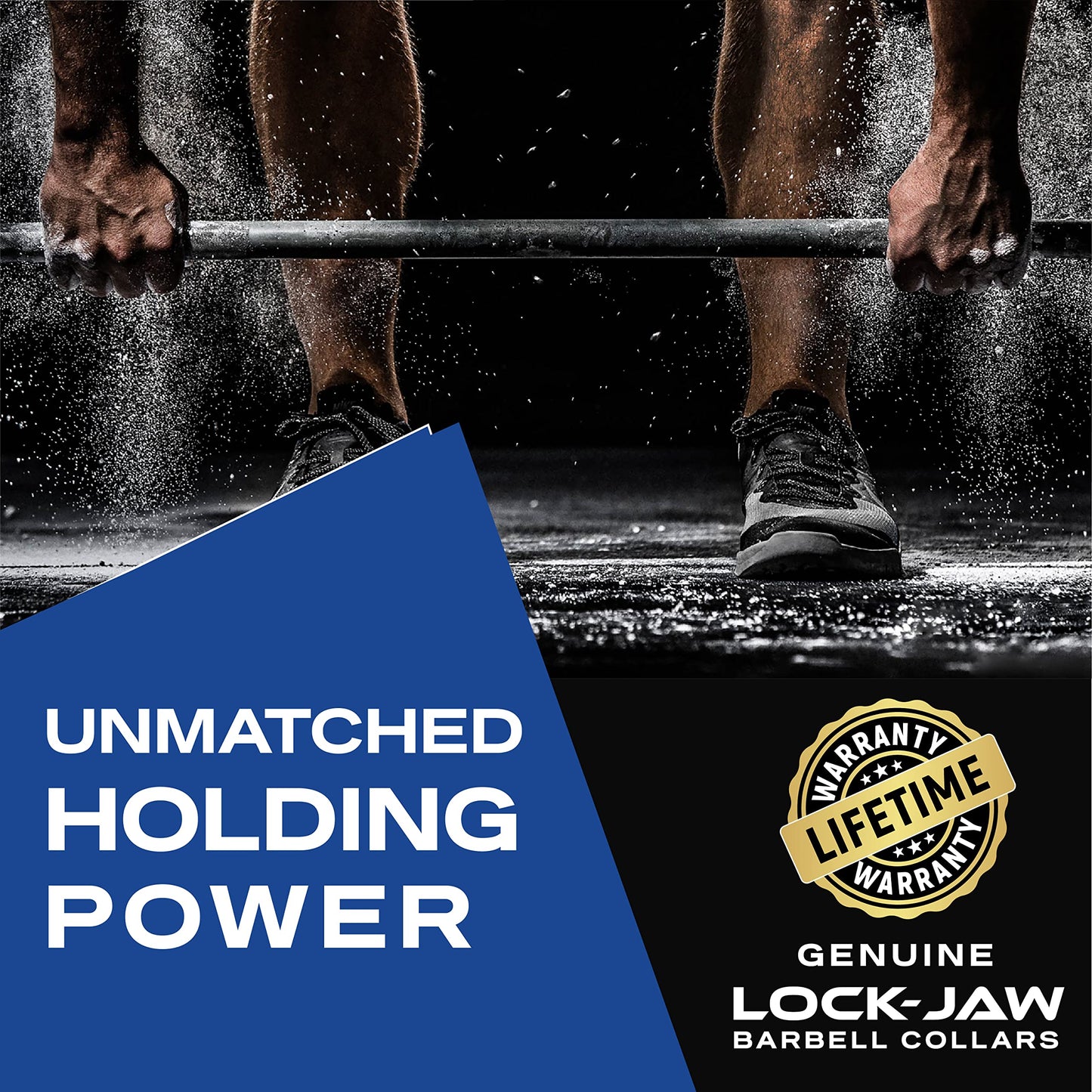 Lock-Jaw PRO 2 Barbell Collars Olympic Barbell Clamps 2 Pcs – Heavy Duty Bar Clamps for 2” & 50mm Olympic Bars – Secure Weight Bar Clamps for Strength Training & Home Gym Accessories – All Black