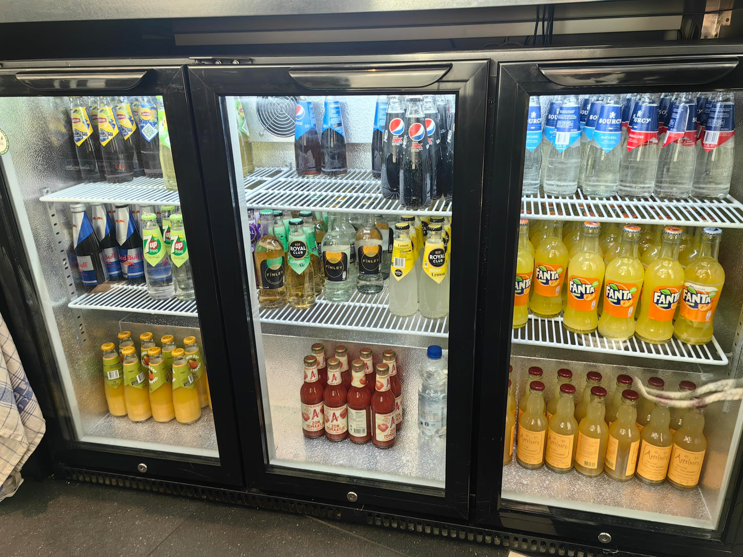 BODEGA BODEGACOOLER Commercial Bar Cooler With 3 Glass Doors,11.4 Cu.Ft Under Counter Beverage Refrigerator,Back Bar Refrigerator,Commercial Display Drink Fridge,LED Lighting Beer Wine Soda Drinks