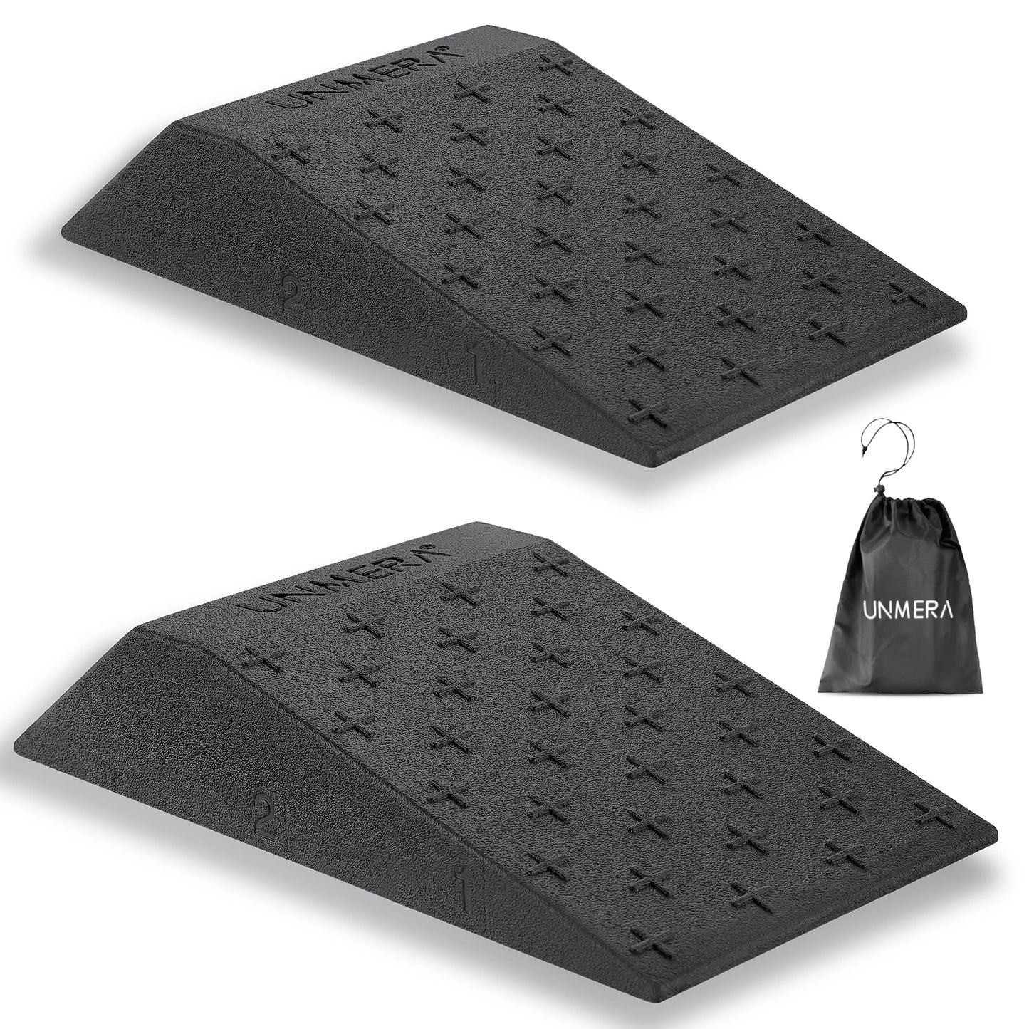 UNMERA Squat Wedge Block 2PCS Non Slip Professional Squat Ramp,Squat Platform for Heel Elevated Squats and Calf Raises,Slant Board Professional Squat Ramp for Weightlifting and Fitness